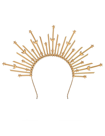 Bandă de păr cu halou de stea și lună pentru adulți