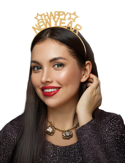 Bandă de păr cu strasuri pentru adulți, Anul Nou fericit