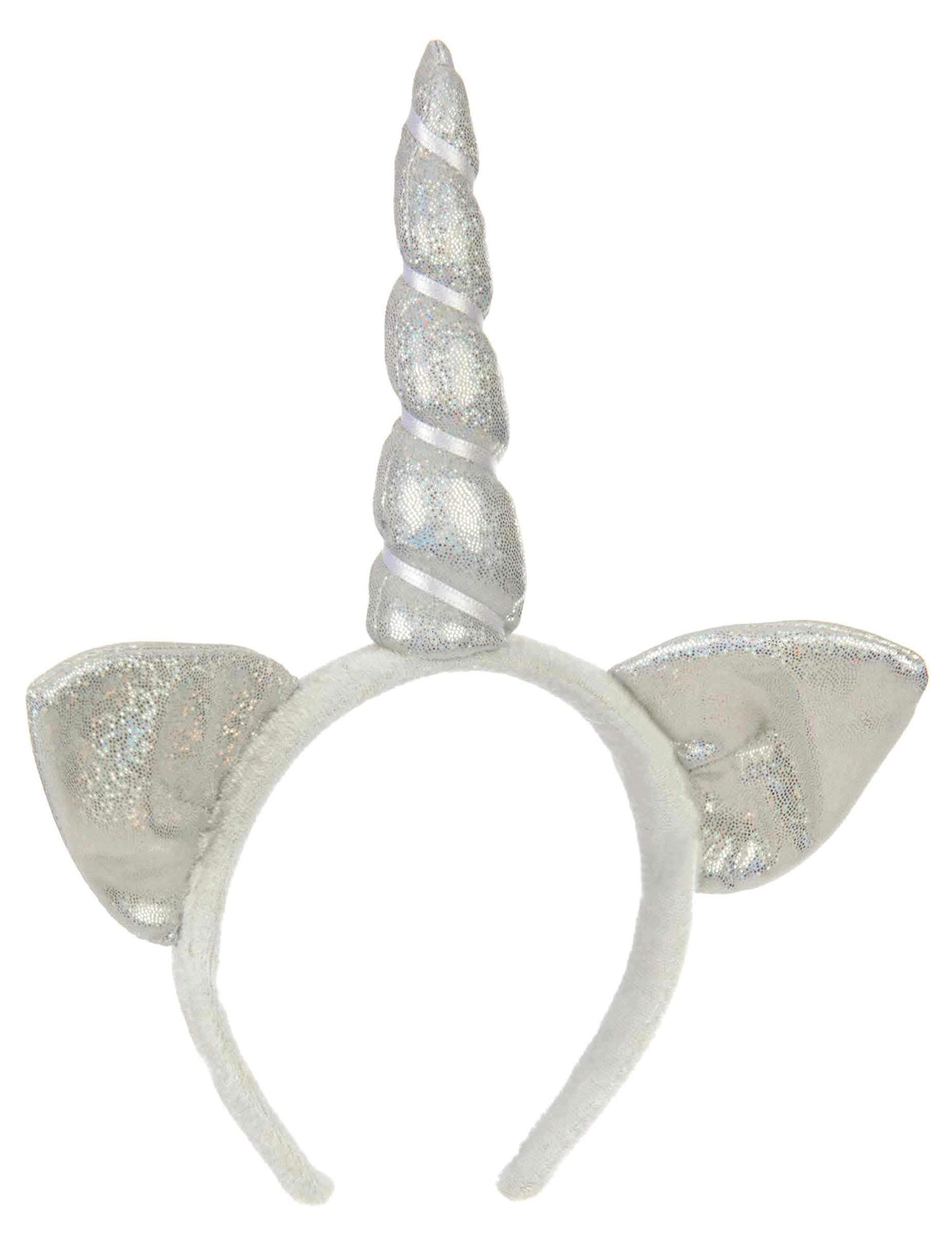 Serre-tête licorne argent avec oreilles adulte