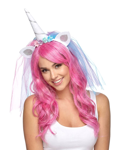 Unicorn Headband cu vele multicoloră pentru adulți