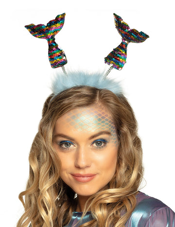Serre-tête queues de sirène pour adulte multicolore avec sequins