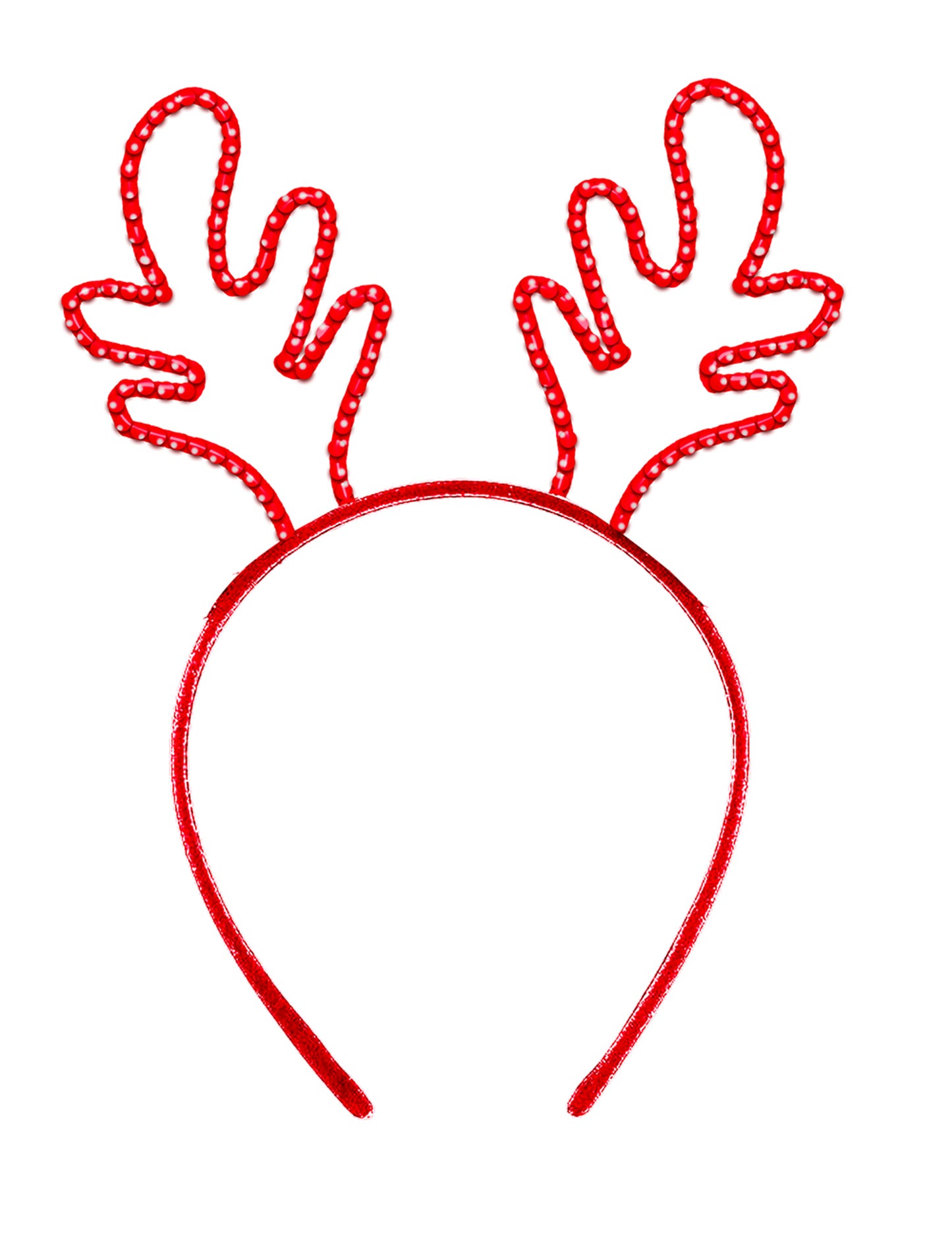 Bentiță de Crăciun cu ren și pietre roșii