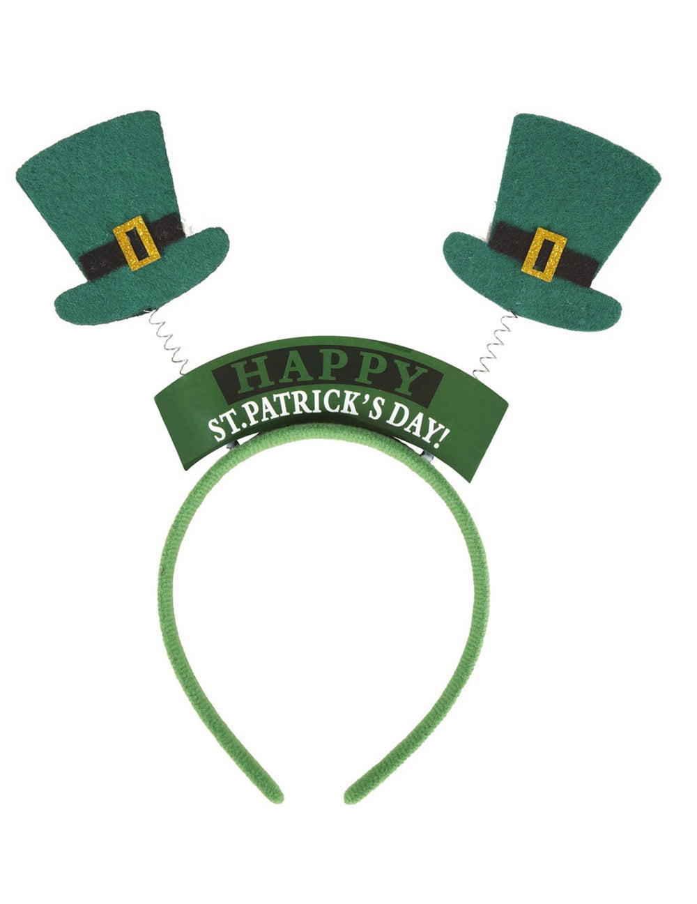 Gros plan sur l'inscription Happy St. Patrick's Day du serre-tête St Patrick's day