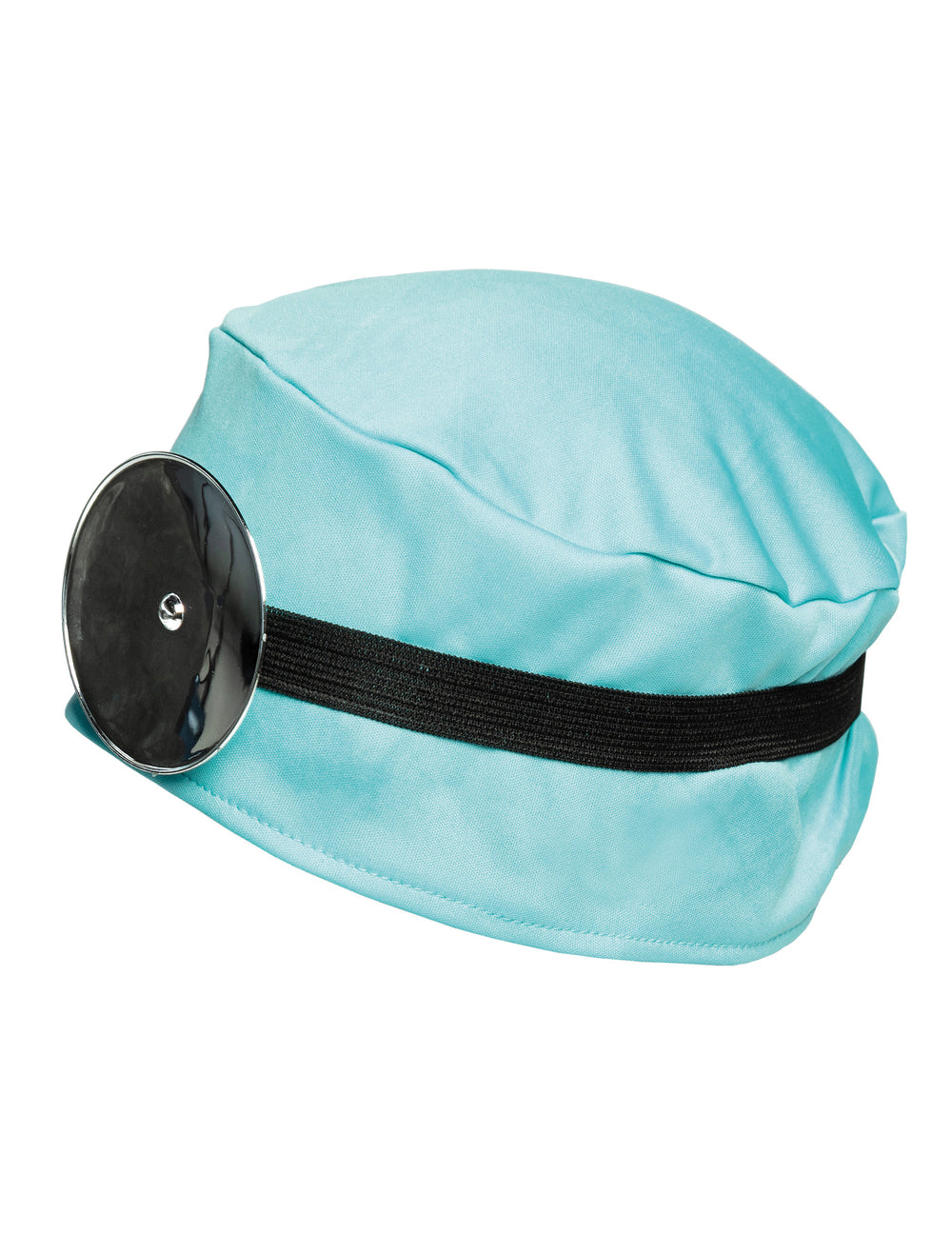 Coiffe bleu turquoise avec miroir frontal du set accessoires docteur pour adulte