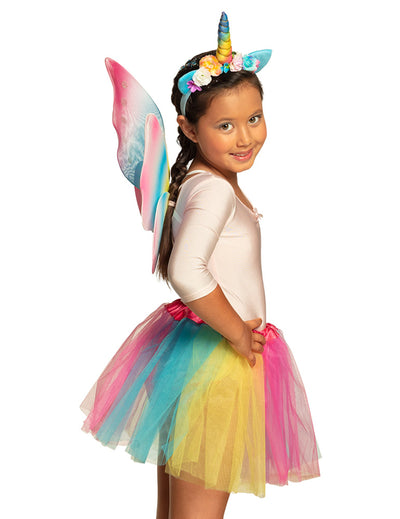 Set accessoires licorne pour fille multicolore avec ailes et serre-tête