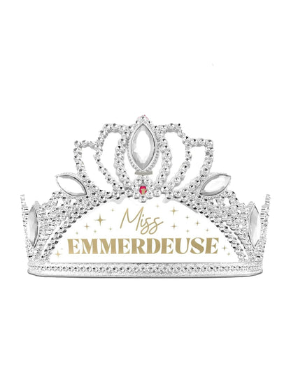 Détail du diadème du set accessoires miss emmerdeuse écharpe et diadème