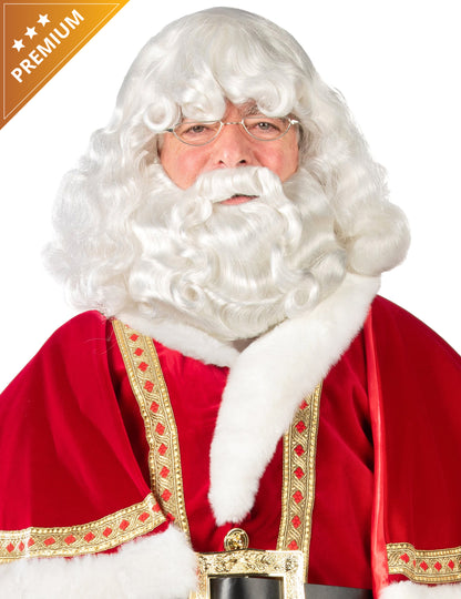 Set de lux cu barbă și perucă Moș Crăciun din Laponia