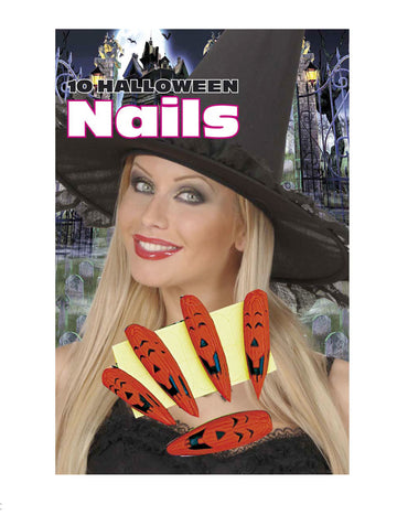Set de 10 unghii false cu dovleci pentru adulți 