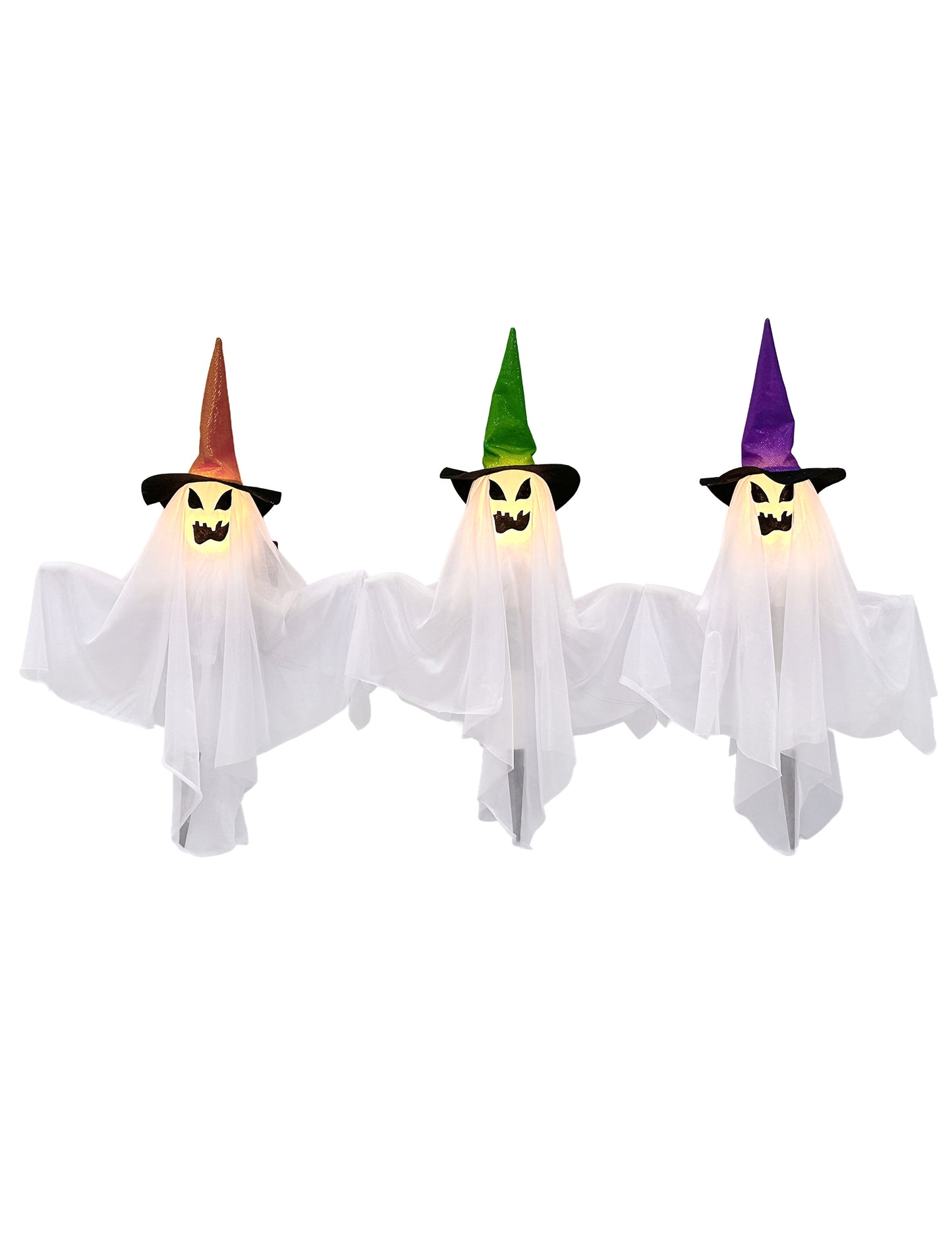 Set de 3 fantome luminoase cu mize 68 cm
