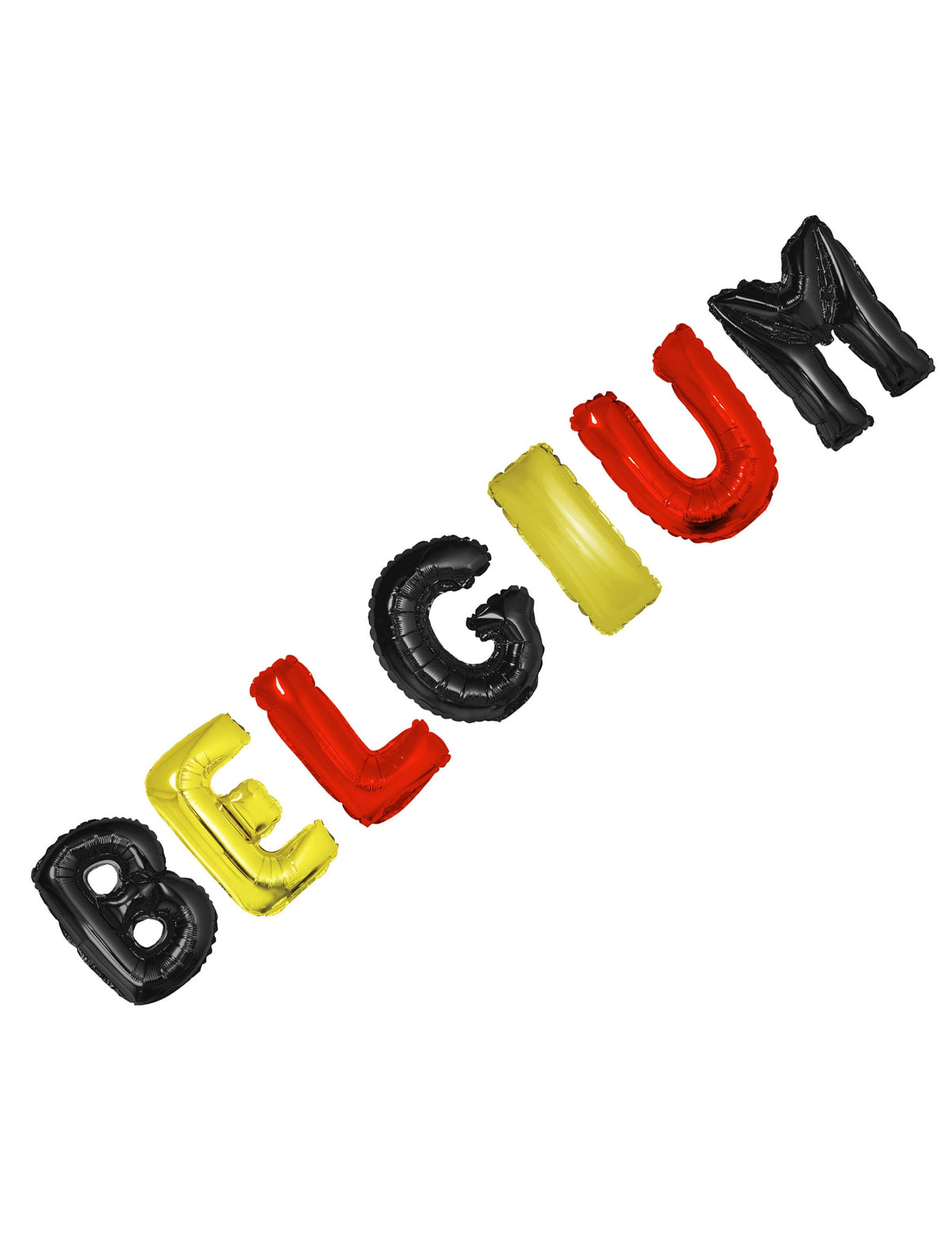 Vue en diagonale des ballons en aluminium Belgium