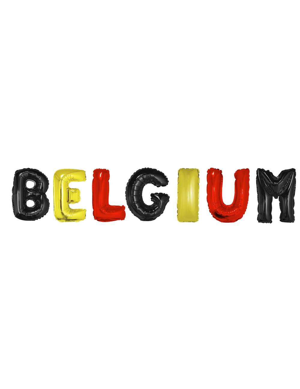 Ballons en aluminium Belgium pour décoration noir jaune et rouge