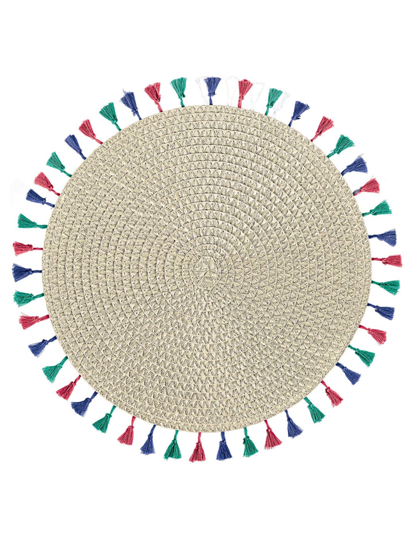 Serviciu de loc cu pompon Boho Vibes 38 cm bej rotund