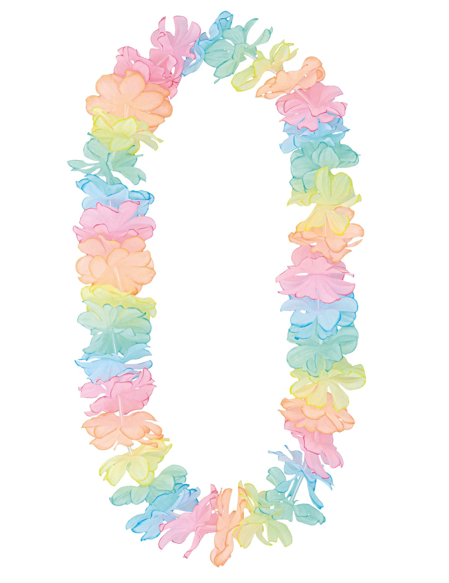 Vue du collier de fleurs du Set Hawaï pastel pour adulte