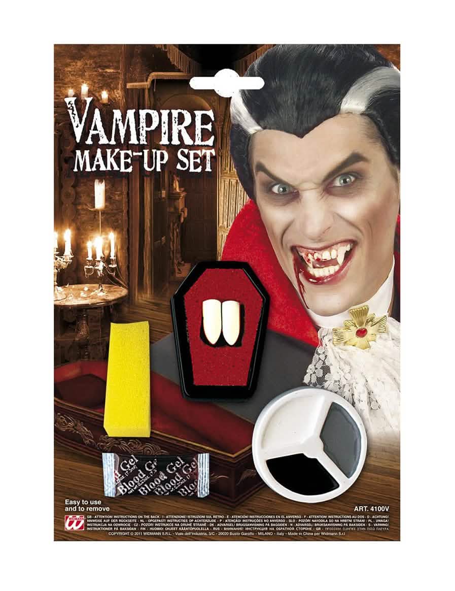 Set de machiaj vampir pentru adult cu canini și sânge fals