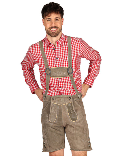 Pantaloni scurți bavarezi tradiționali gri premium bărbați