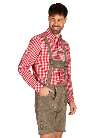 Pantaloni scurți bavarezi tradiționali gri premium bărbați