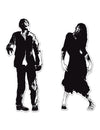 Silhouettes en carton zombies pour décoration noir et blanc