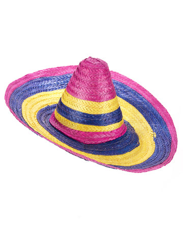 Sombrero multicolor de paie pentru adulți