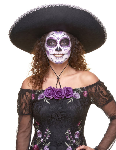 Adult de margini de argint sombrero negru
