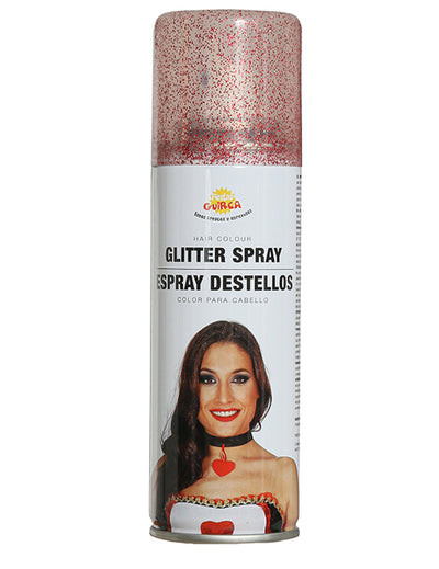 Spray à paillettes pour cheveux rouge scintillant