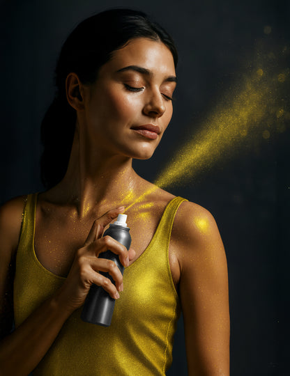 Spray de sclipici de corp galben 75 ml