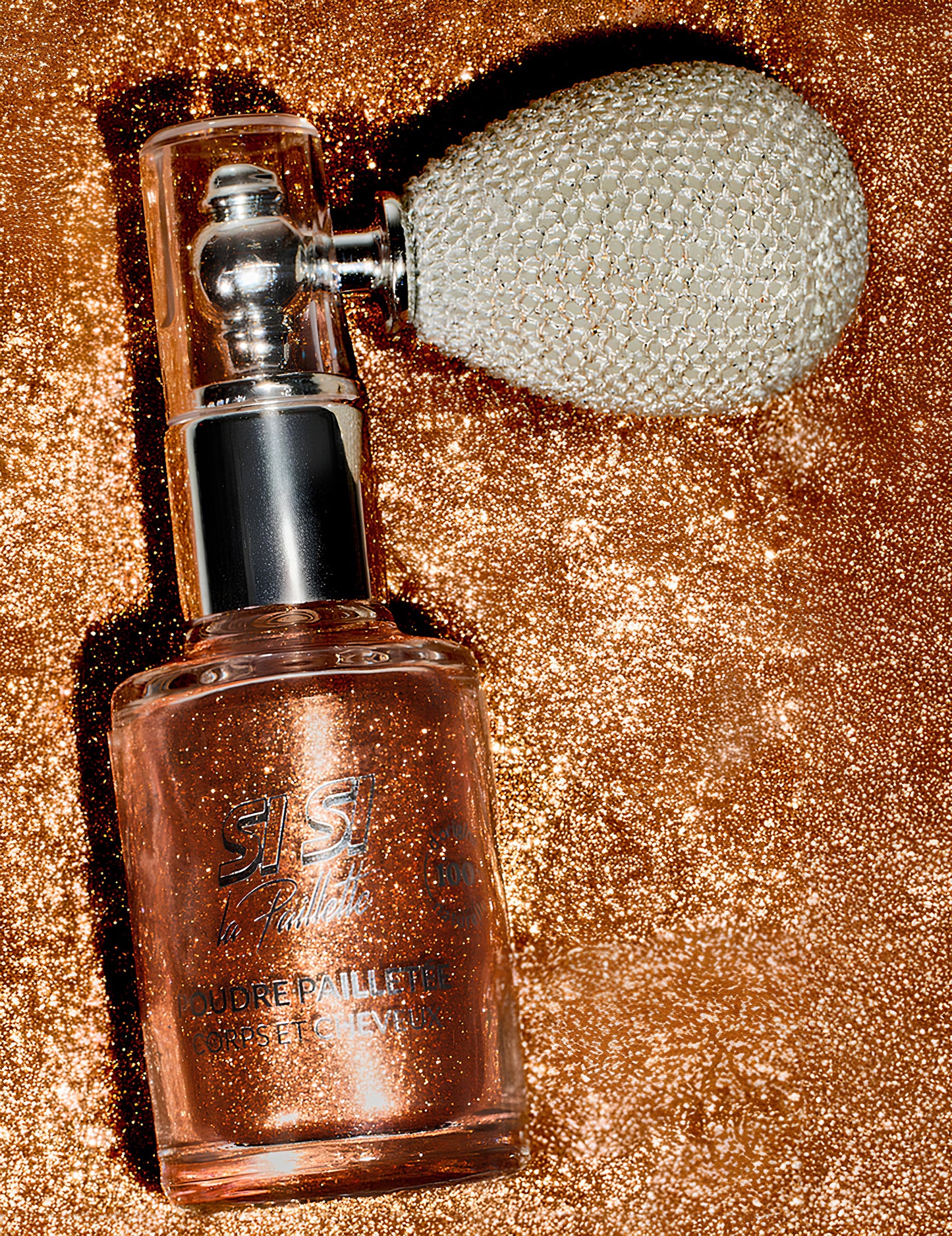 Spray pudră cu sclipici auriu Si si la paillette 15 ml 