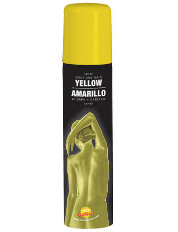 Spray de sclipici de corp galben 75 ml