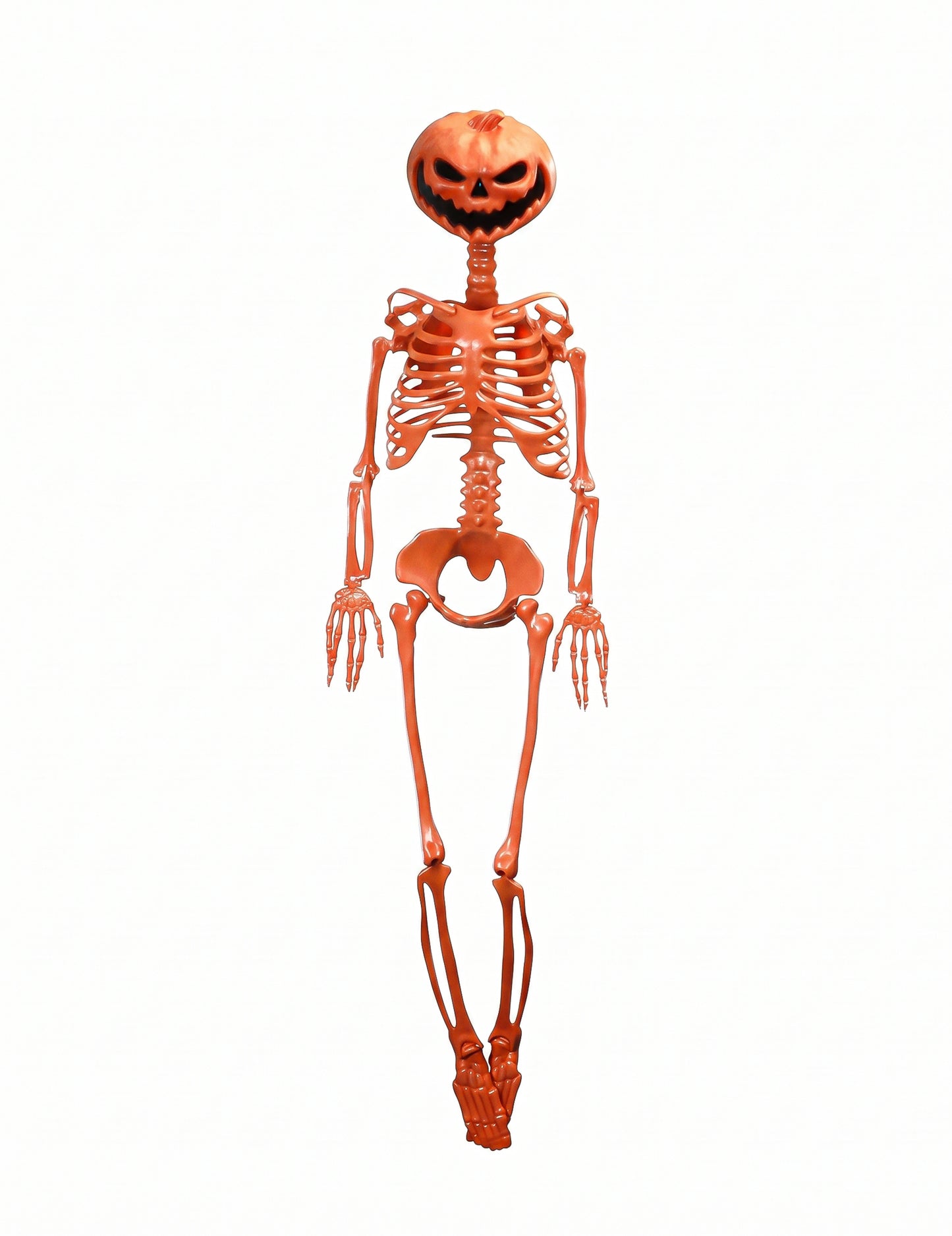 Squelette articulé Summerween à tête de citrouille orange 1 m