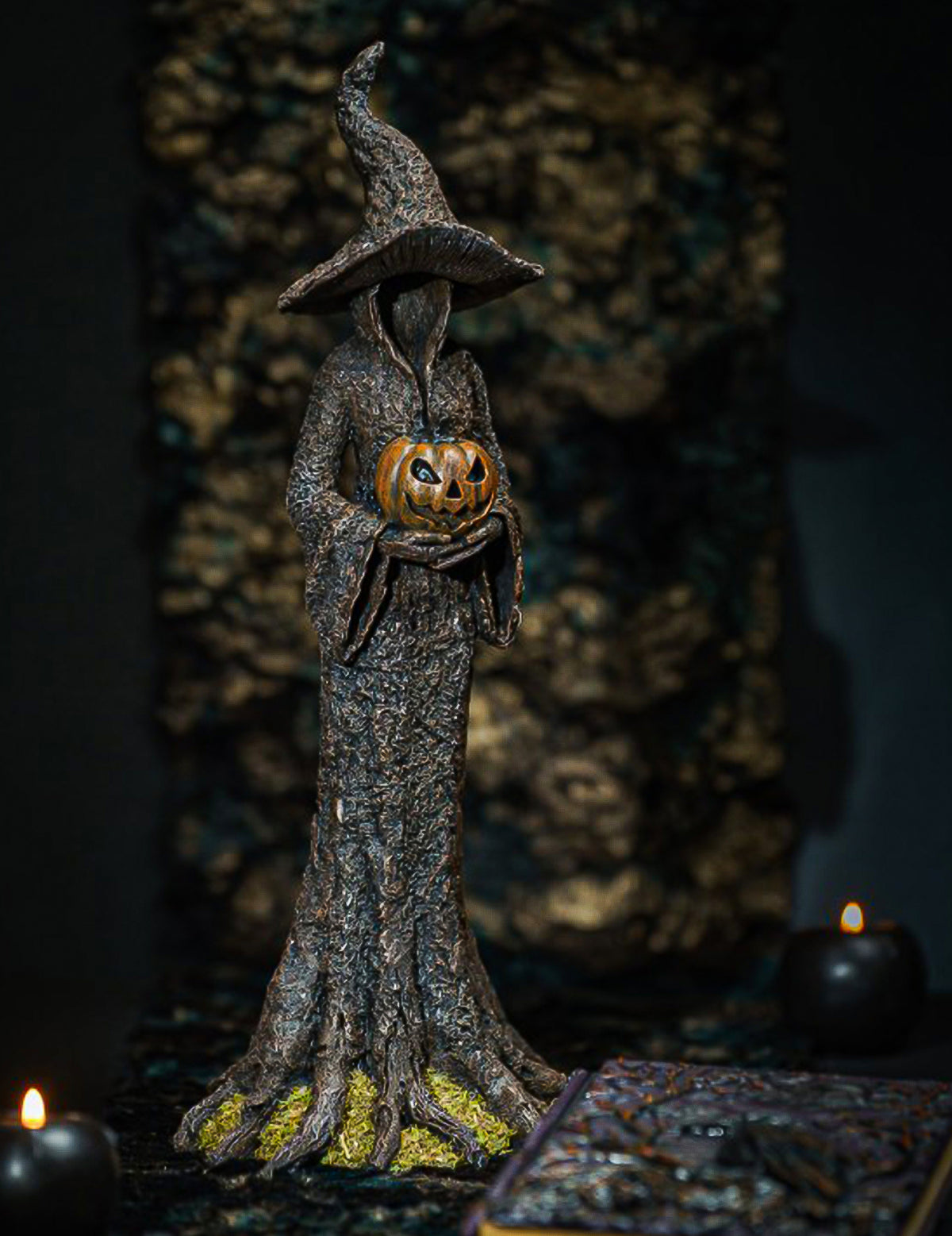 Statue décorative en résine de sorcière de la forêt 17 x 12,5 x 40,5 cm