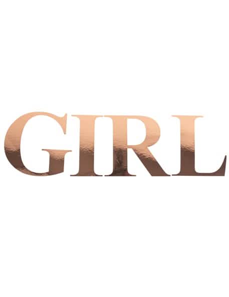 Stickere litere girl pentru baby shower auriu roz