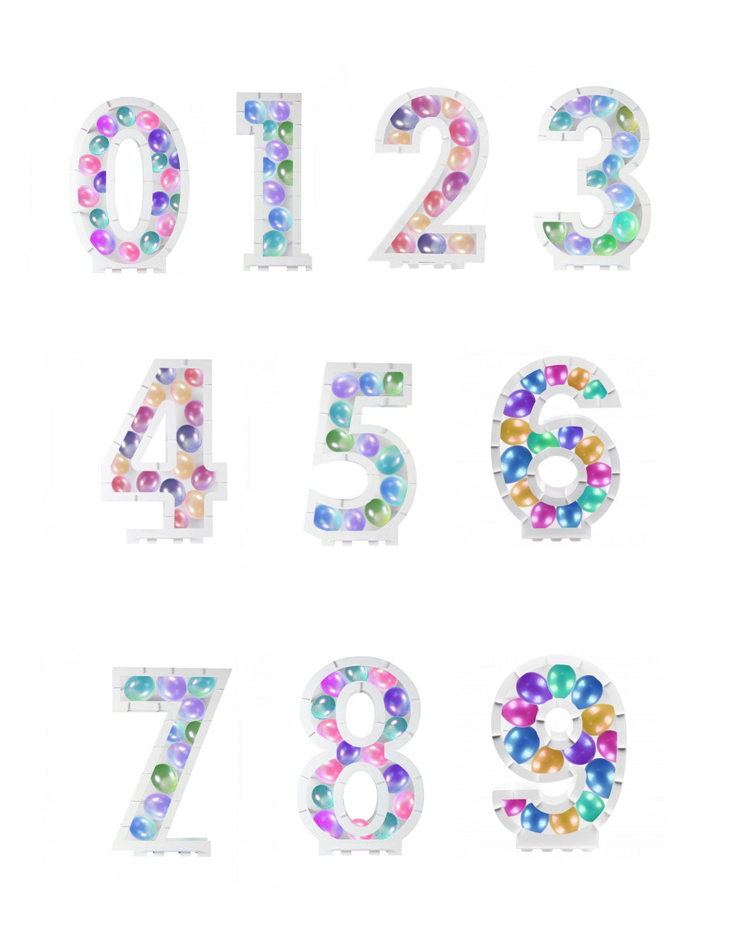 Structura albă a figurii pentru baloane de 64 cm