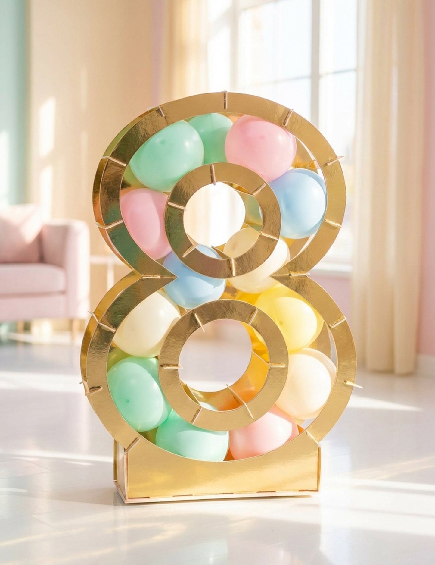 Structura numerelor aurii pentru baloane 64 cm carton