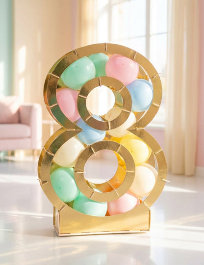 Structura numerelor aurii pentru baloane 64 cm carton