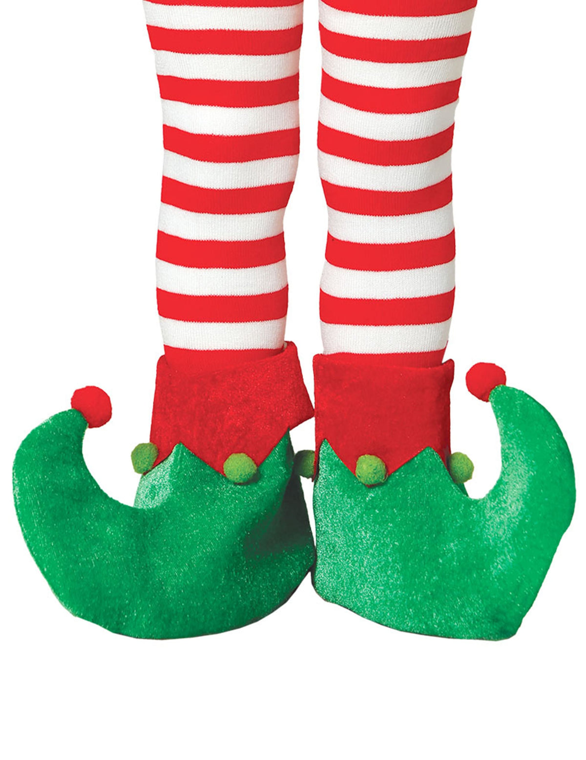 Sur-chaussures elfe de Noël pour enfant vertes et rouges à grelots