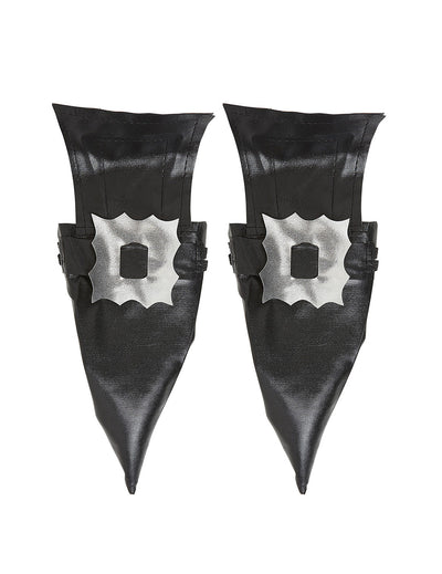 Sur-chaussures sorcière Halloween pour adulte noires avec boucles argentées
