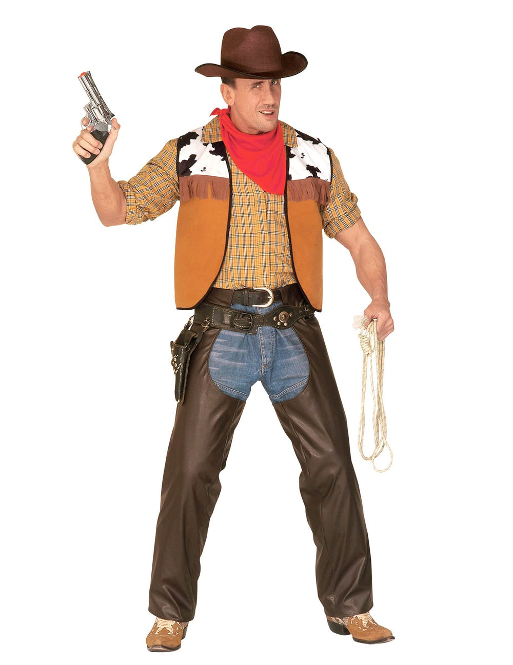 Sur-pantalon cowboy western pour homme marron