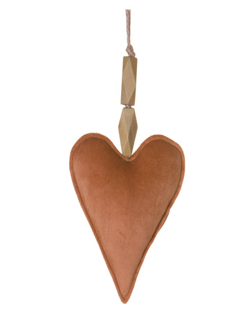 Decorațiune suspendată inimă din catifea terracotta 15 cm 