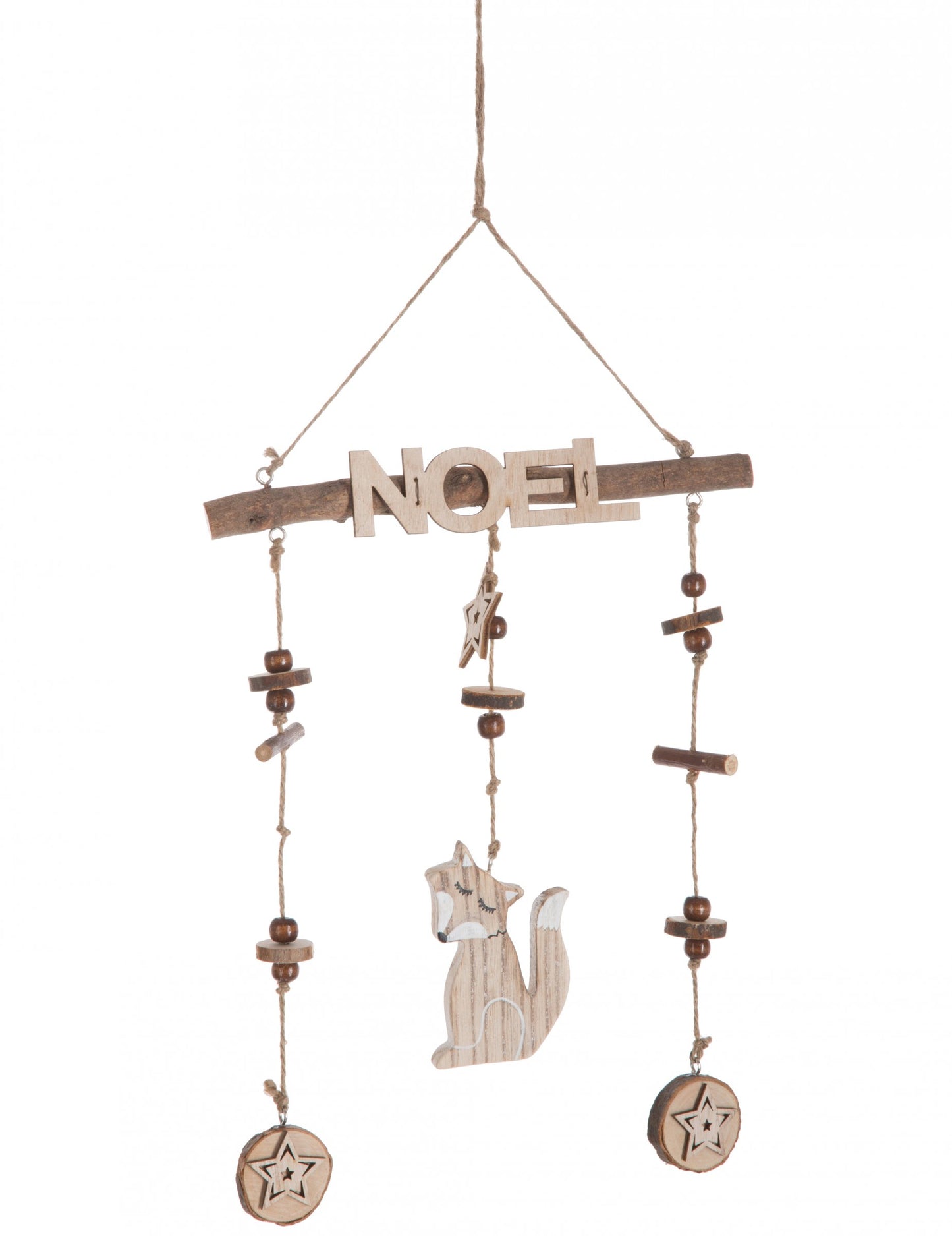 Suspensie din lemn Crăciun micuț vulpișor 45 cm mobil decorativ 