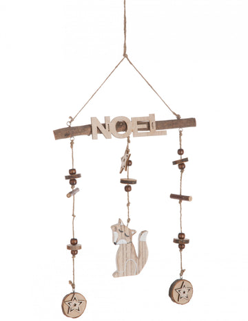 Suspensie din lemn Crăciun micuț vulpișor 45 cm mobil decorativ 