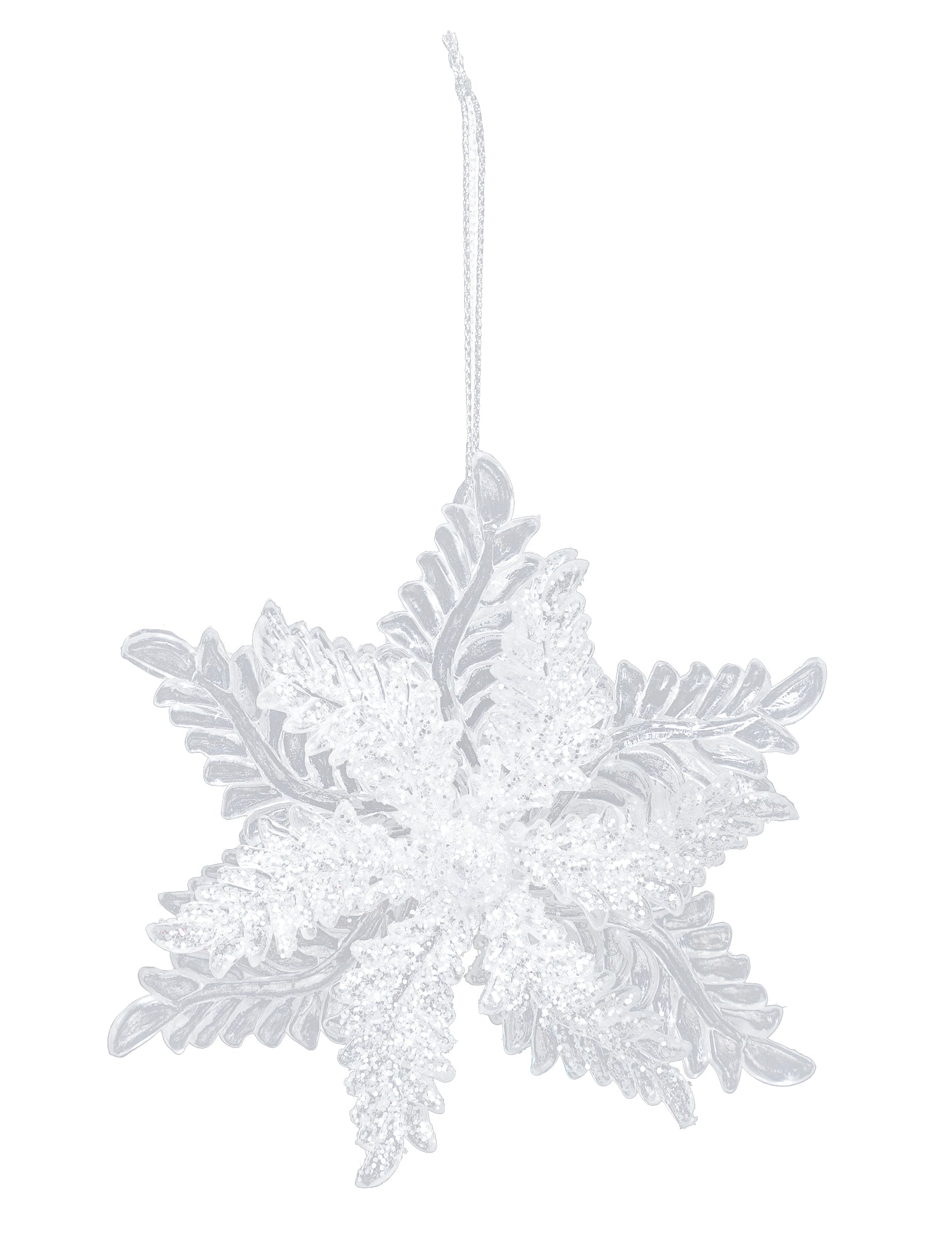 Suspension flocon pailleté pour sapin blanche