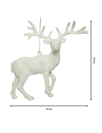 Suspendare pentru brad cerf alb 14 cm