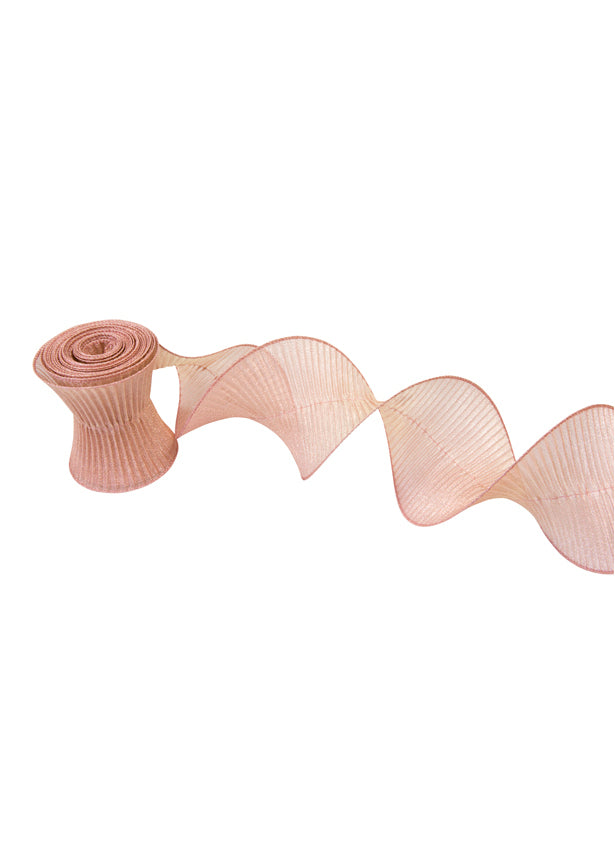 Panglică plisată întărită, auriu-roz strălucitor, 30 cm cm x 2,5 m pentru nuntă