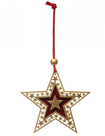 Ornament de brad de Crăciun cu stea aurie 10 cm