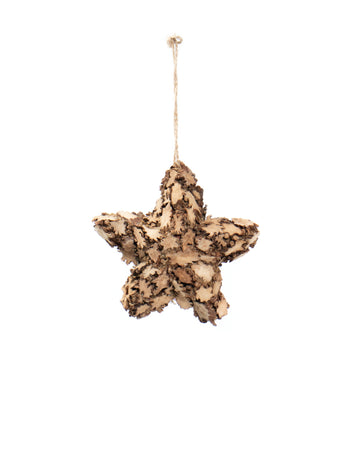 Ornament pentru brad stea din lemn 10 cm 