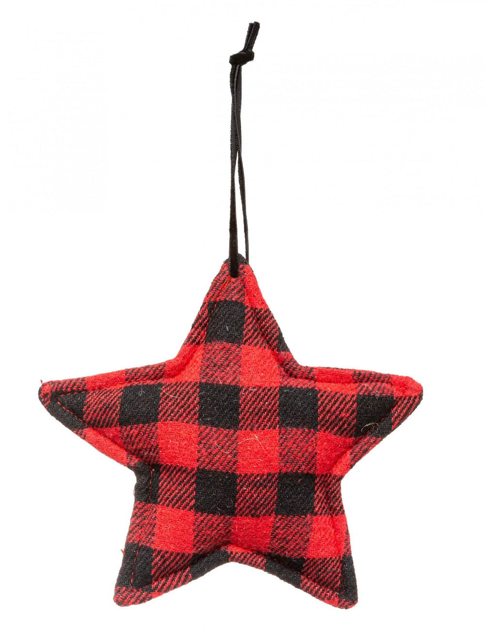 Suspensie stea tartan pentru decorațiune roșu și negru din bumbac