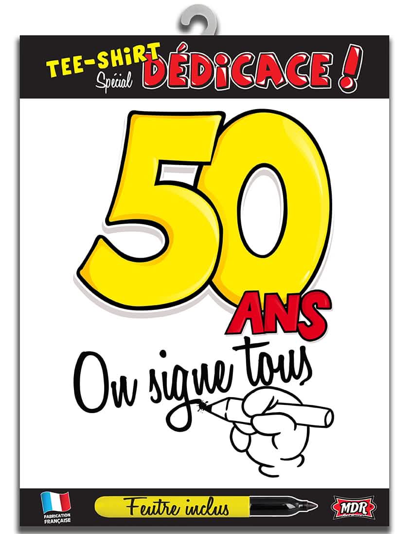 tricouri de semnat 50 ani pentru adult alb cu marker inclus