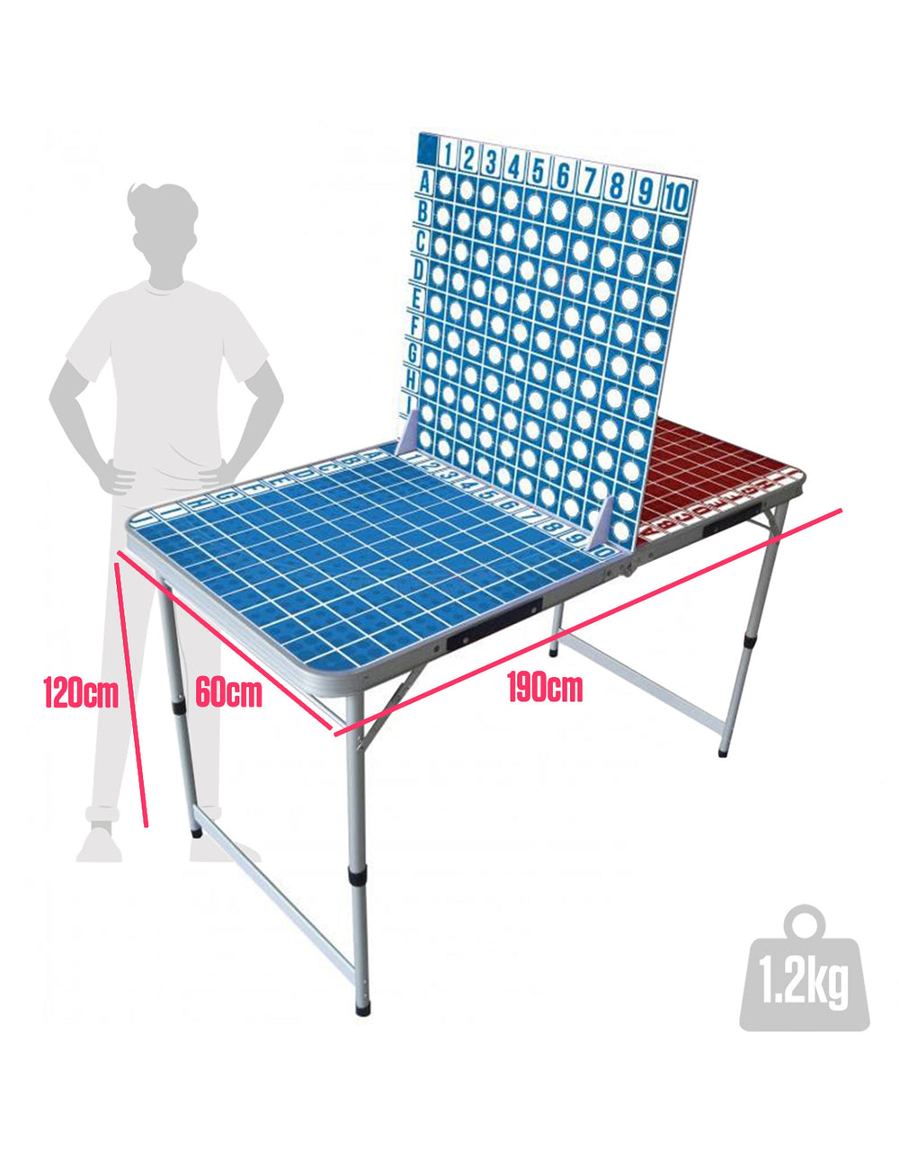 Dimensions et poids de la Table battle shots