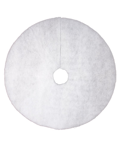 Tapis de sapin neige pailleté pour décoration de Noël blanc rond