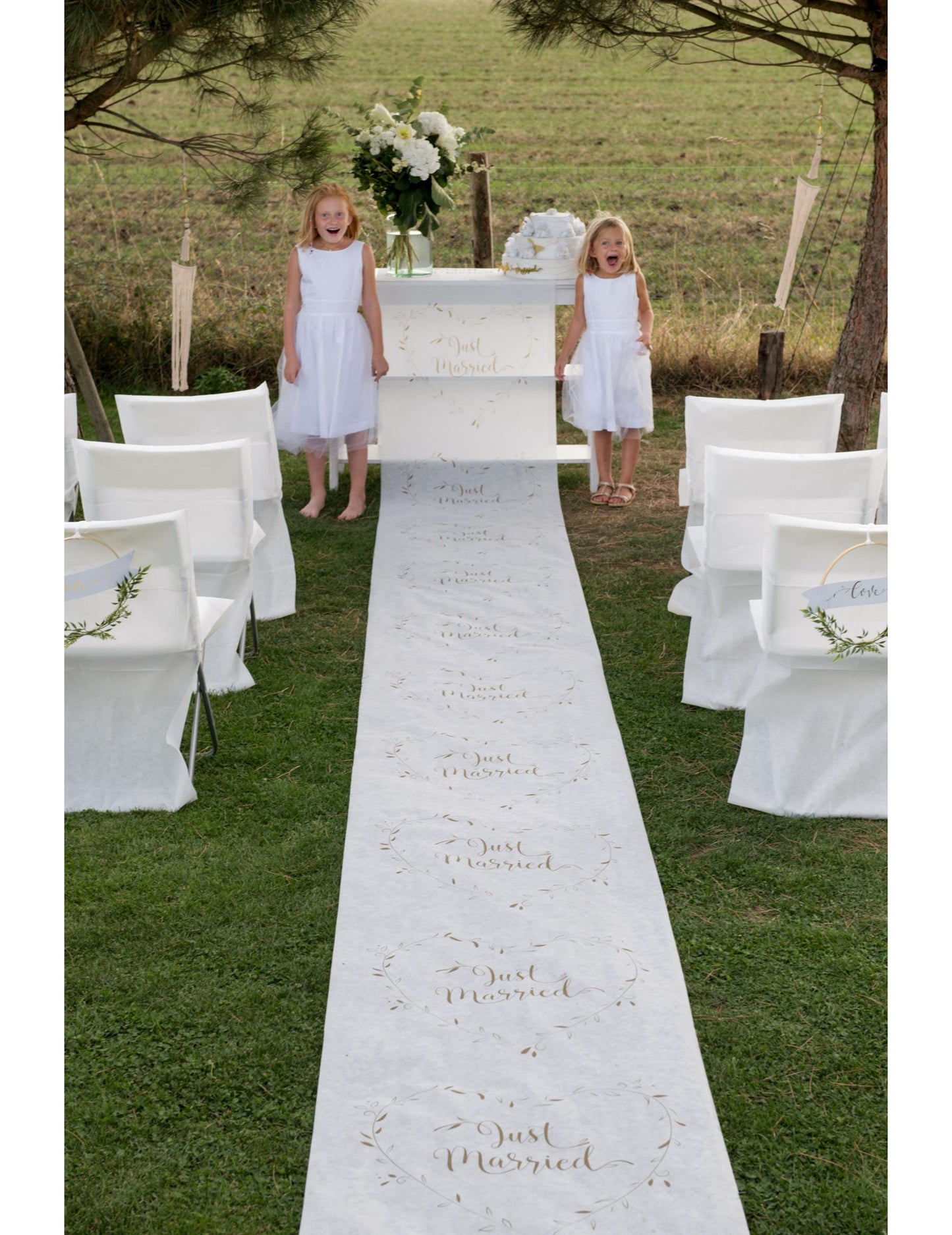 Mise en situation du tapis de cérémonie Just Married