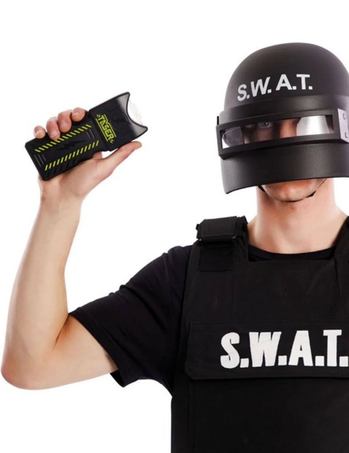 Taser factice de SWAT pour adulte noir et jaune